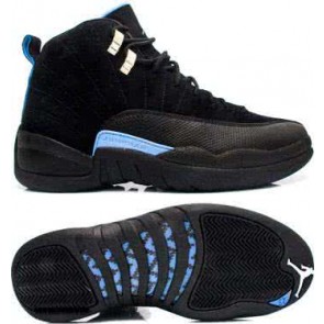 Air Jordan 12 Black And Sky Blue Men
