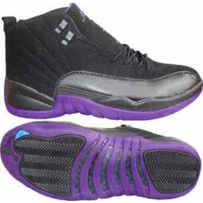 Air Jordan 12 Black And Purple Men