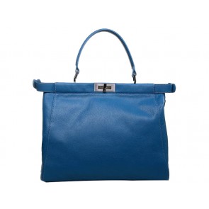 Fendi Peekaboo Calfskin Leather Bag Hot Blue