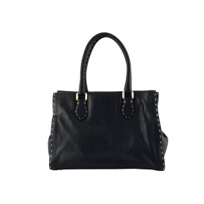 Fendi Saddle Soft Leather Firenze Bag Medium Black