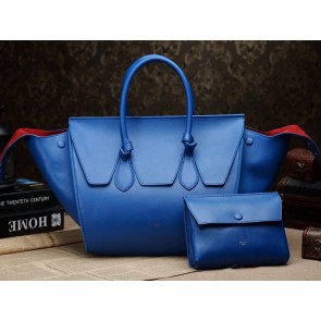 Celine Tie Nano Top Handle Bag Leather Blue
