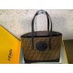 Fendi Fabric Ff Shopping Tote Bag Black f041