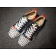 Christian Louboutin Low Top Lace-up Paintings White And Rivets On Toe Cap