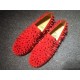 Christian Louboutin Low Top All Red Suede Upper And Red Rivets