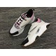 Christian Dior Sneakers 3017  White Cotton Grid Pink Tongue and Upper Men