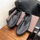 Alexander McQueen Loafers Knit Leather All Black Men
