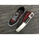 Christian Dior Sneakers 3033 Red Cotton with Patterns Black Tongue White Heel bumper Men