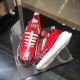 Versace Cowhide Breathable Canvas Lining Sneakers White And Red Men