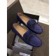 Bottega Veneta Classic Loafers Cowhide Woven Blue Men