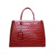 Fendi 2jours Calfskin Tote Bag Croc Red