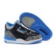 Air Jordan 3 Shoes Blue Grey And Black Chirlden