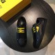 Fendi Sneakers Black Upper Yellow Shoelaces Men