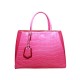 Fendi 2jours Calfskin Tote Bag Croc Hot Pink