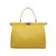 Fendi Peekaboo Calfskin Leather Bag Yellow