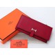 Hermes Epsom Original Calfskin Bearn Japonaise Bi-Fold Wallet Burgundy