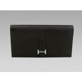 Hermes Bearn Japonaise Bi-Fold Wallet Dark Chocolate