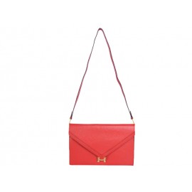 Hermes Pilot Envelope Clutch Red With Gold Hardware